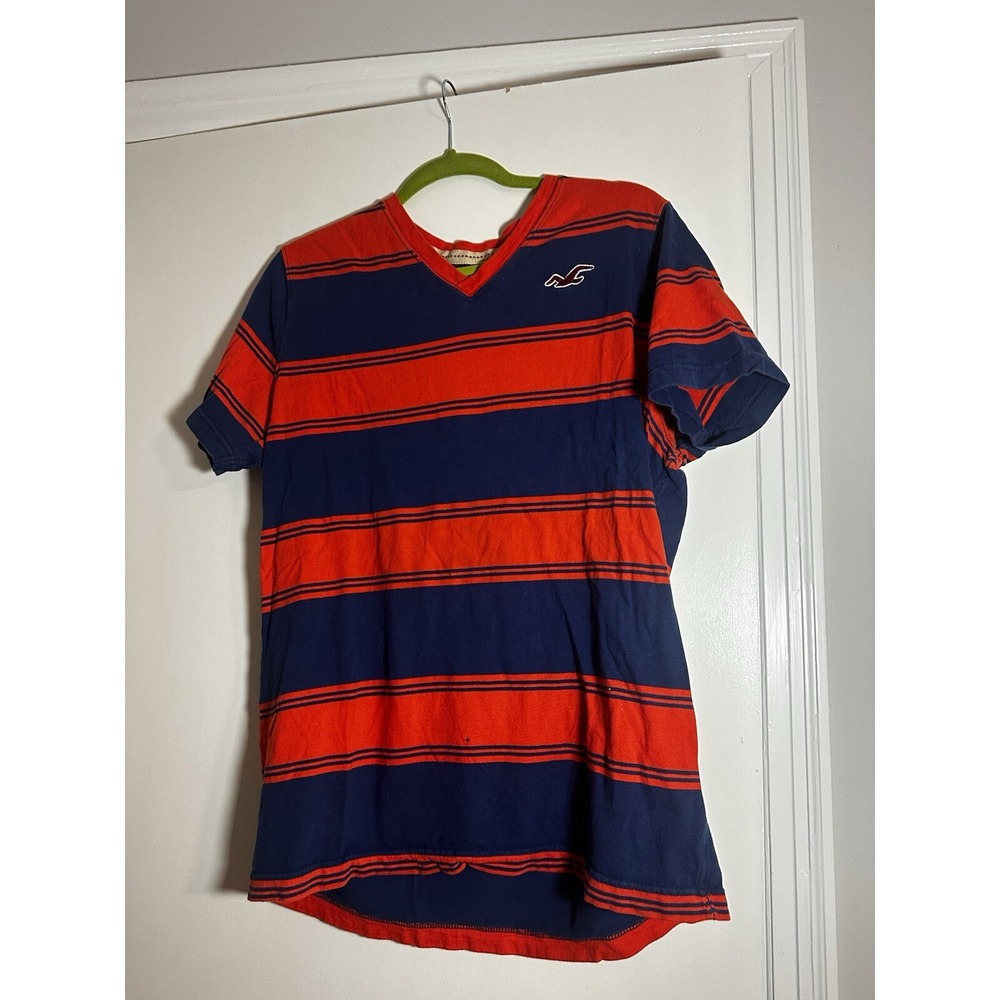 VTG 90's Juniors Hollister XL Orange/blue Striped Tee